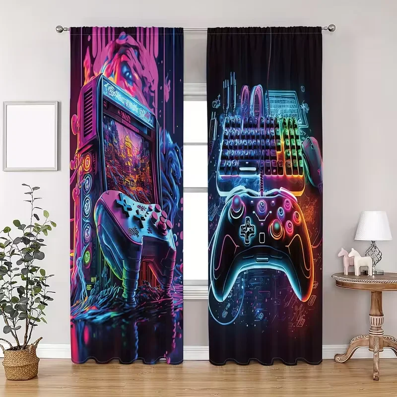 Retro Gaming Youtube - Retro Gaming Arcade Aesthetic Curtains for