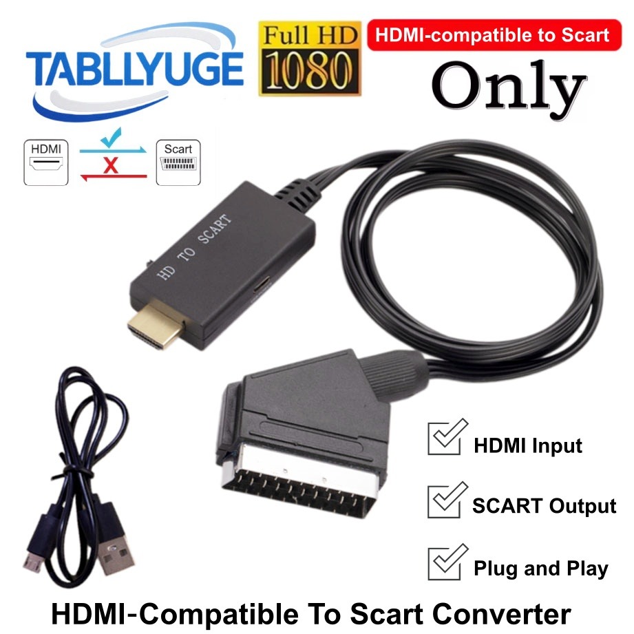 Scart To Hdmi - HDMI-compatible to SCART Converter Cable HDMI‑Compatible