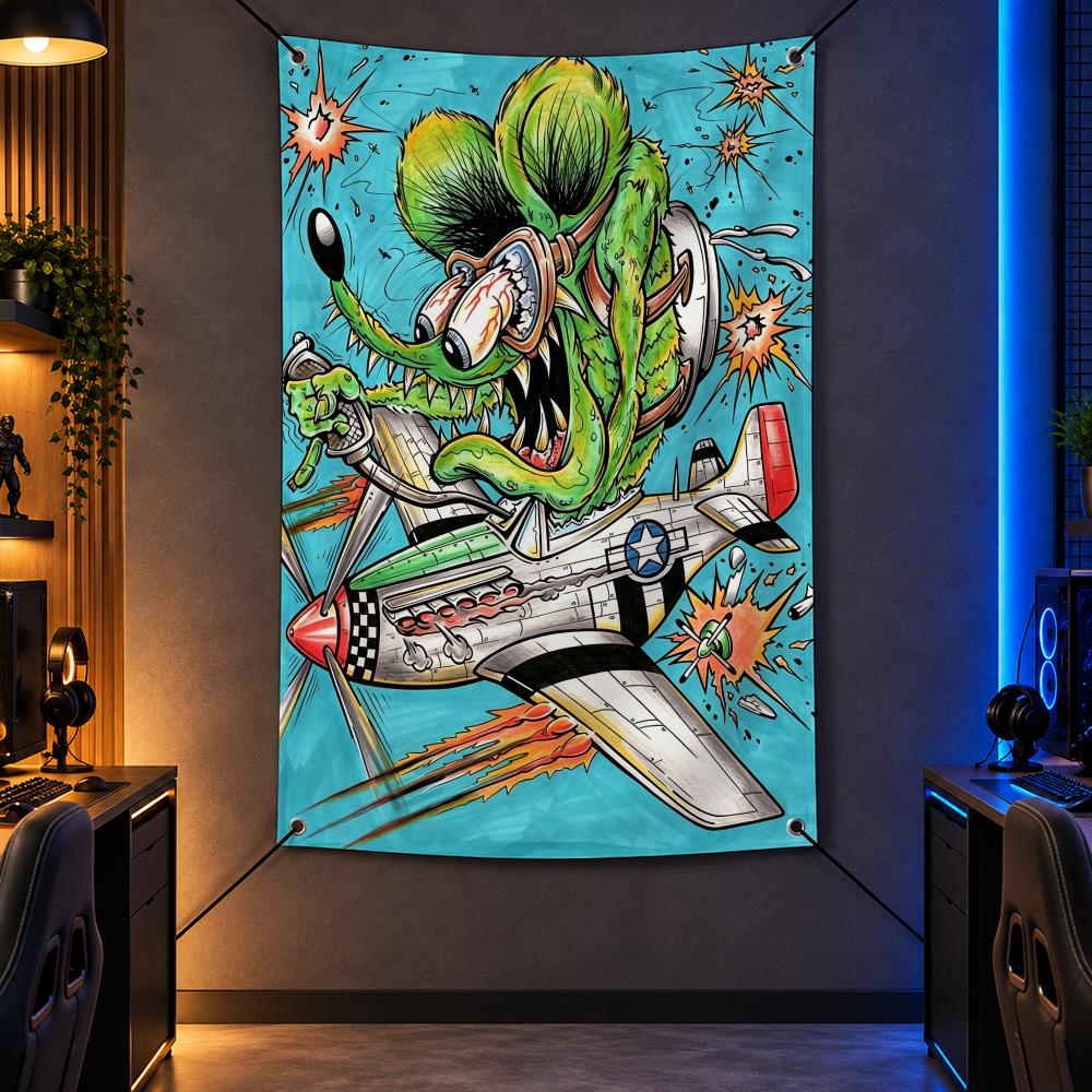Retro Gaming Shops - Character Retro R-Rat Fink Flags Vertical