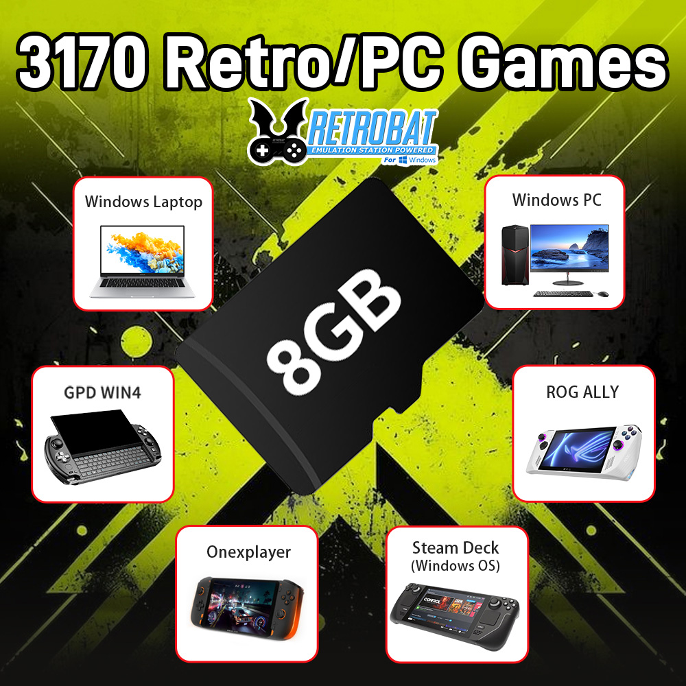 Retro Gaming Nook - 8GB Game TF Card with 3170