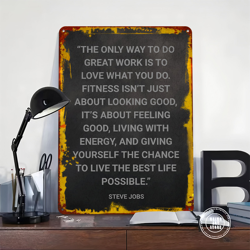 Steve Jobs Fitness Quote Metal - огляд і ціна Retro Gaming Jobs