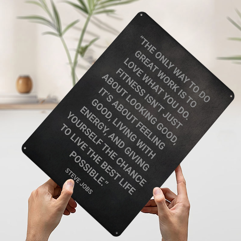 Steve Jobs Fitness Quote Metal - огляд і ціна Retro Gaming Jobs