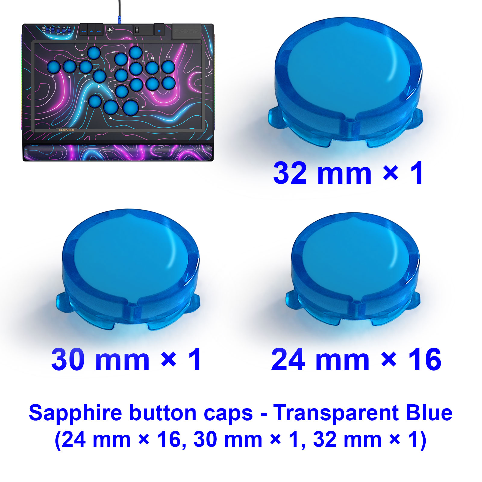 QANBA SAPPHIRE S1 Button Cap A - огляд і ціна Arcade Button Kit