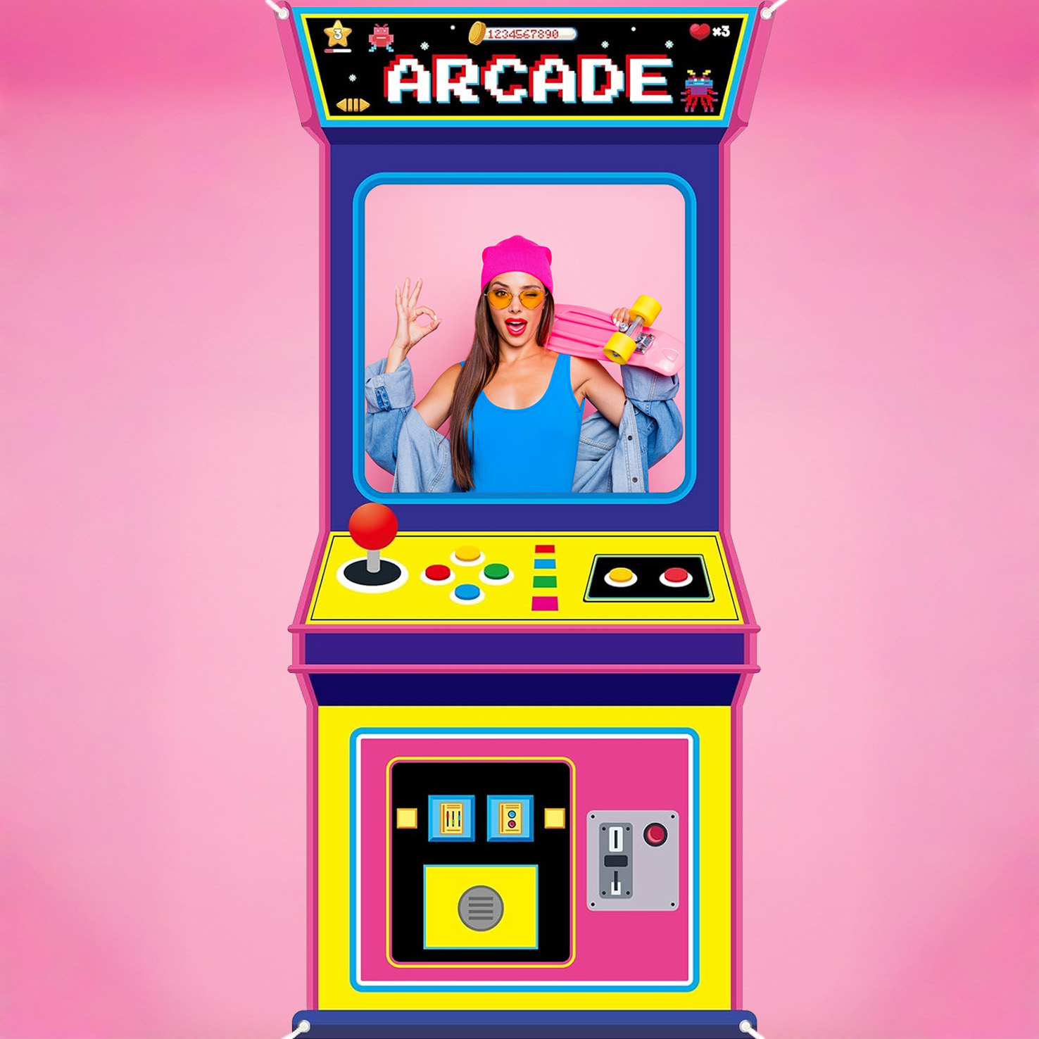 Fabric Arcade Game Photo Backg - огляд і ціна Background Retro Gaming