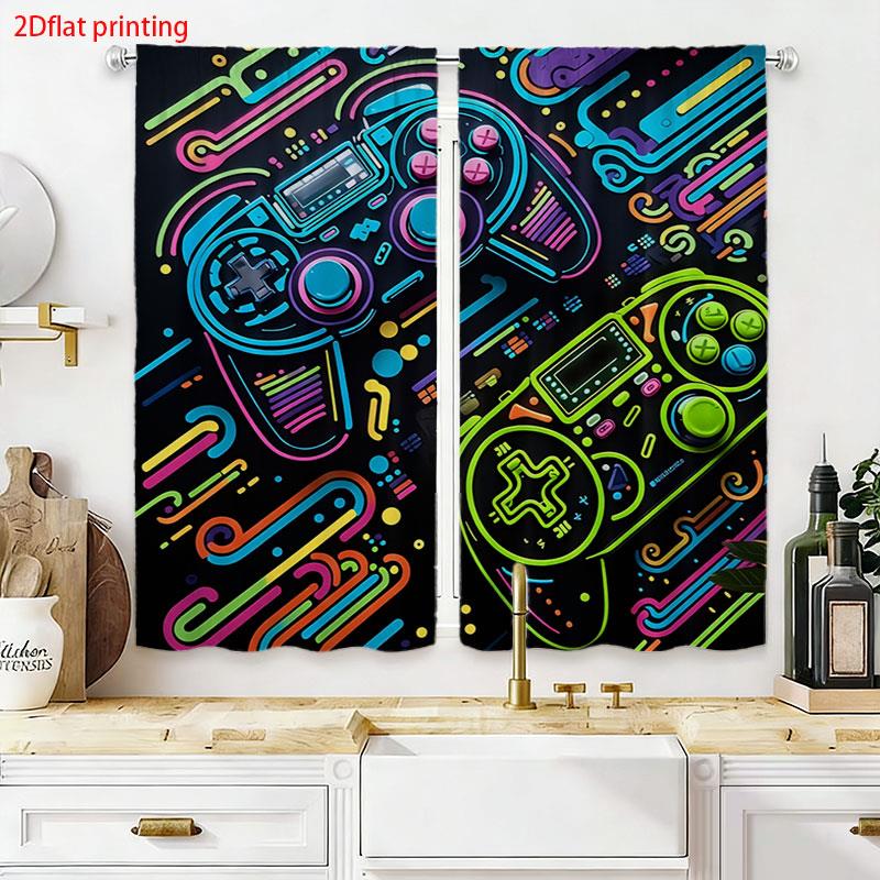 2pcs Gaming Curtains Neon Retr - огляд і ціна Background Retro Gaming