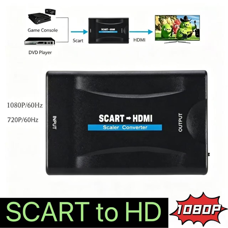 Full HD 1080P SCART to HDMI-co - огляд і ціна Scart To Hdmi