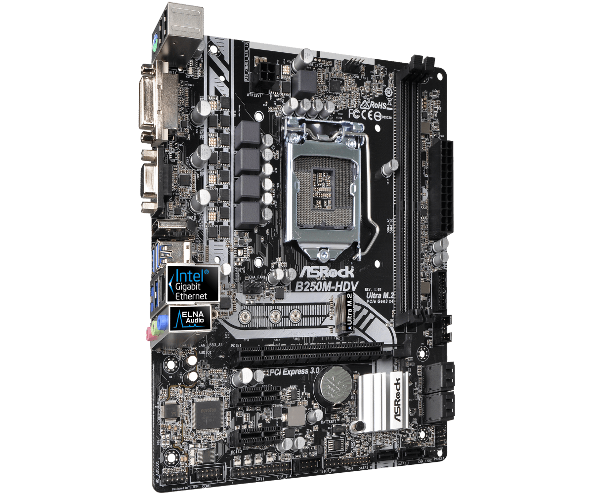 ASRock B250M-HDV Motherboard L - огляд і ціна Intel Cpu Core I5