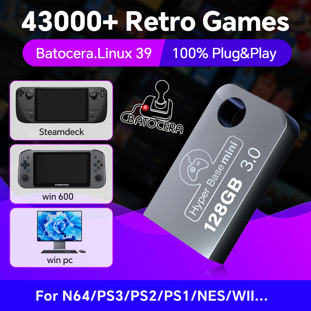 Batocera 128G USB Flash Drive  - огляд і ціна Retro Gaming Handheld Console